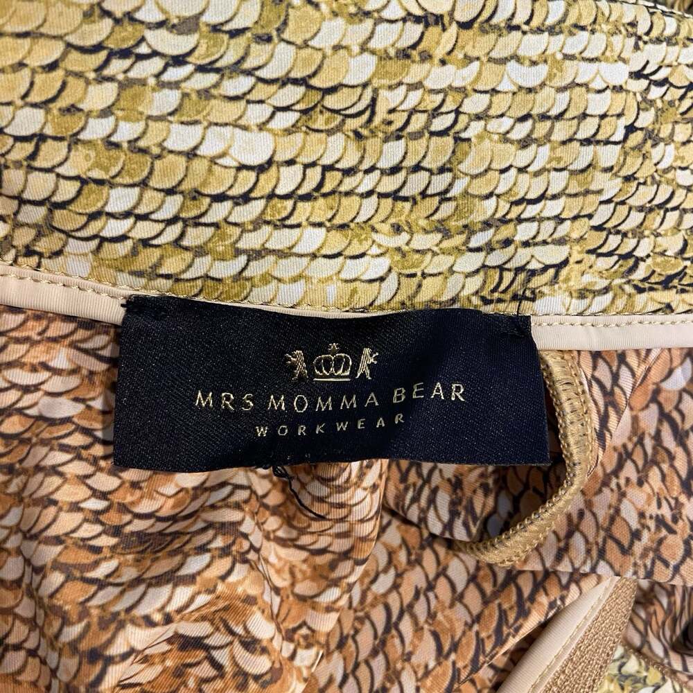 Mrs Momma Bear Workwear Lucky Lady Jumpsuit Yellow Gold Embroidery Card S M - Picture 7 of 8